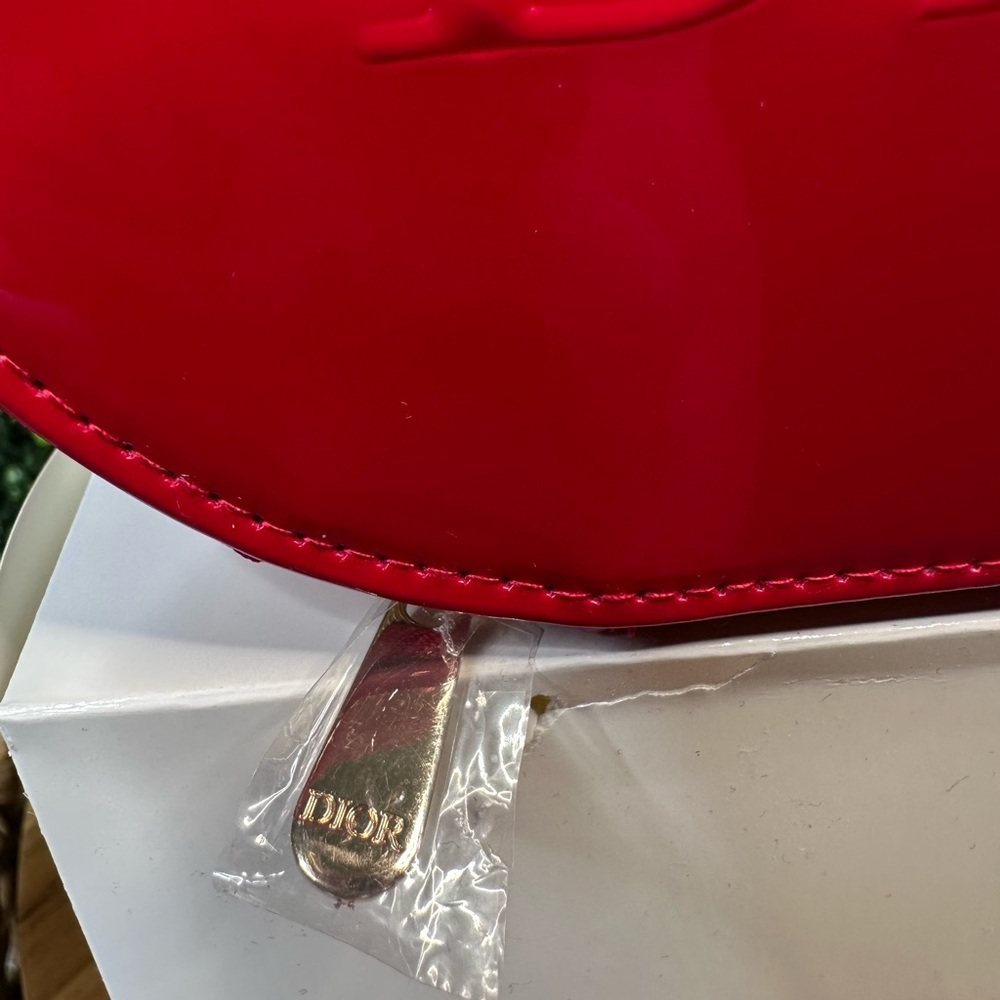 NIB Dior Red zip around small bag - Picture 9 of 13